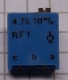 Mini Einstellregler mit Spindel liegend 4,7k Ohm unbenutzte Neuware
